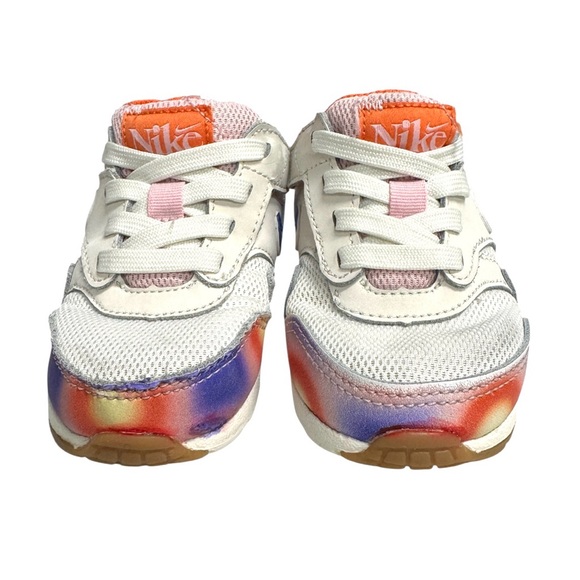 Nike Air Max 1 White and Blue Sneakers with Orange Accents Toddlers 5C - Picture 2 of 8